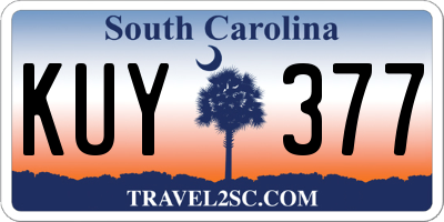 SC license plate KUY377