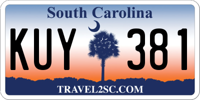 SC license plate KUY381