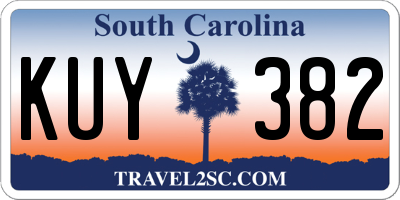 SC license plate KUY382