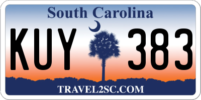 SC license plate KUY383