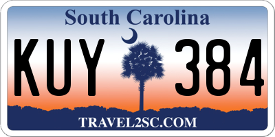 SC license plate KUY384