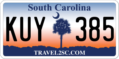 SC license plate KUY385