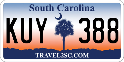 SC license plate KUY388
