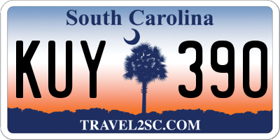SC license plate KUY390