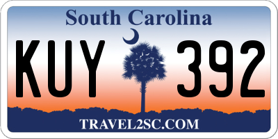 SC license plate KUY392