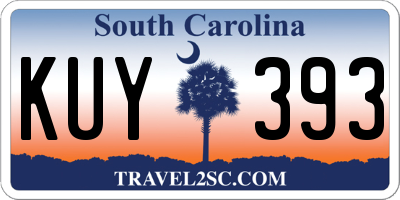 SC license plate KUY393