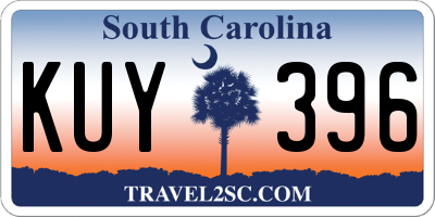 SC license plate KUY396