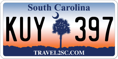 SC license plate KUY397
