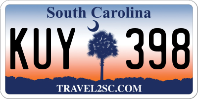 SC license plate KUY398