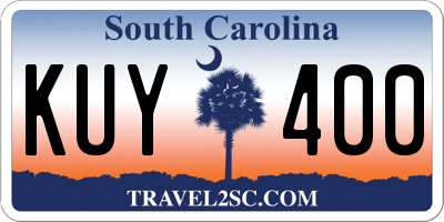 SC license plate KUY400