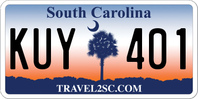 SC license plate KUY401