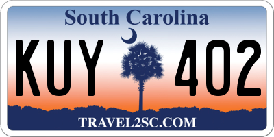 SC license plate KUY402