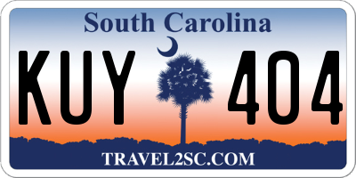 SC license plate KUY404