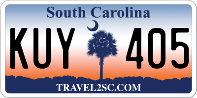 SC license plate KUY405