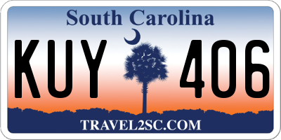 SC license plate KUY406