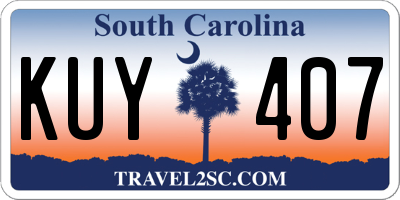 SC license plate KUY407