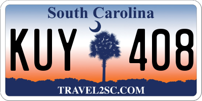 SC license plate KUY408