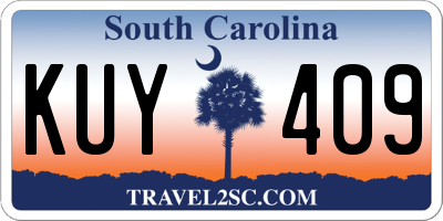 SC license plate KUY409