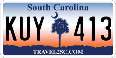 SC license plate KUY413