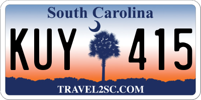 SC license plate KUY415