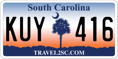 SC license plate KUY416