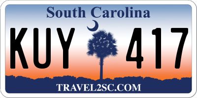 SC license plate KUY417