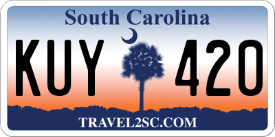 SC license plate KUY420
