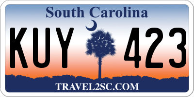SC license plate KUY423