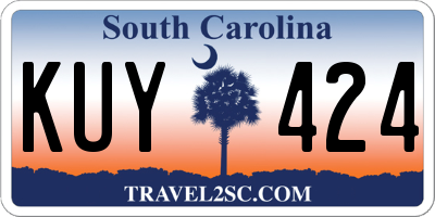 SC license plate KUY424