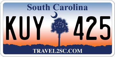 SC license plate KUY425