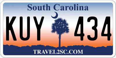 SC license plate KUY434