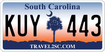 SC license plate KUY443