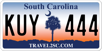 SC license plate KUY444