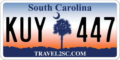 SC license plate KUY447