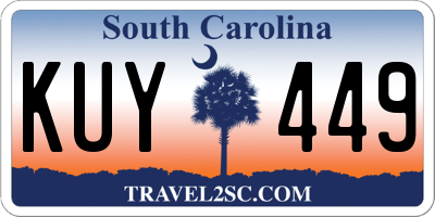 SC license plate KUY449