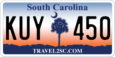 SC license plate KUY450