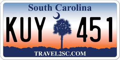 SC license plate KUY451
