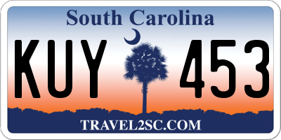 SC license plate KUY453
