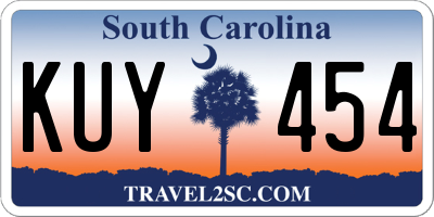 SC license plate KUY454