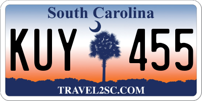 SC license plate KUY455