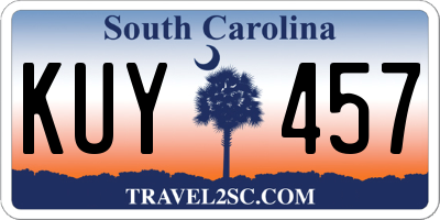 SC license plate KUY457