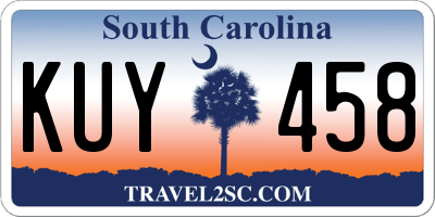 SC license plate KUY458
