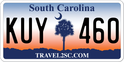 SC license plate KUY460