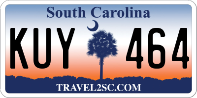 SC license plate KUY464