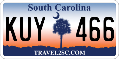 SC license plate KUY466