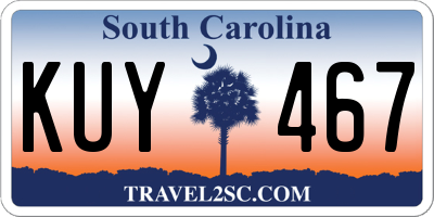 SC license plate KUY467