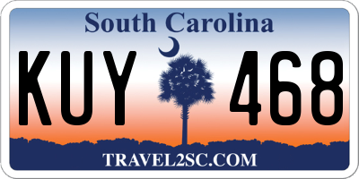 SC license plate KUY468