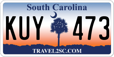 SC license plate KUY473