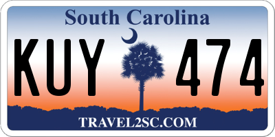 SC license plate KUY474
