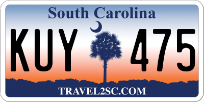 SC license plate KUY475